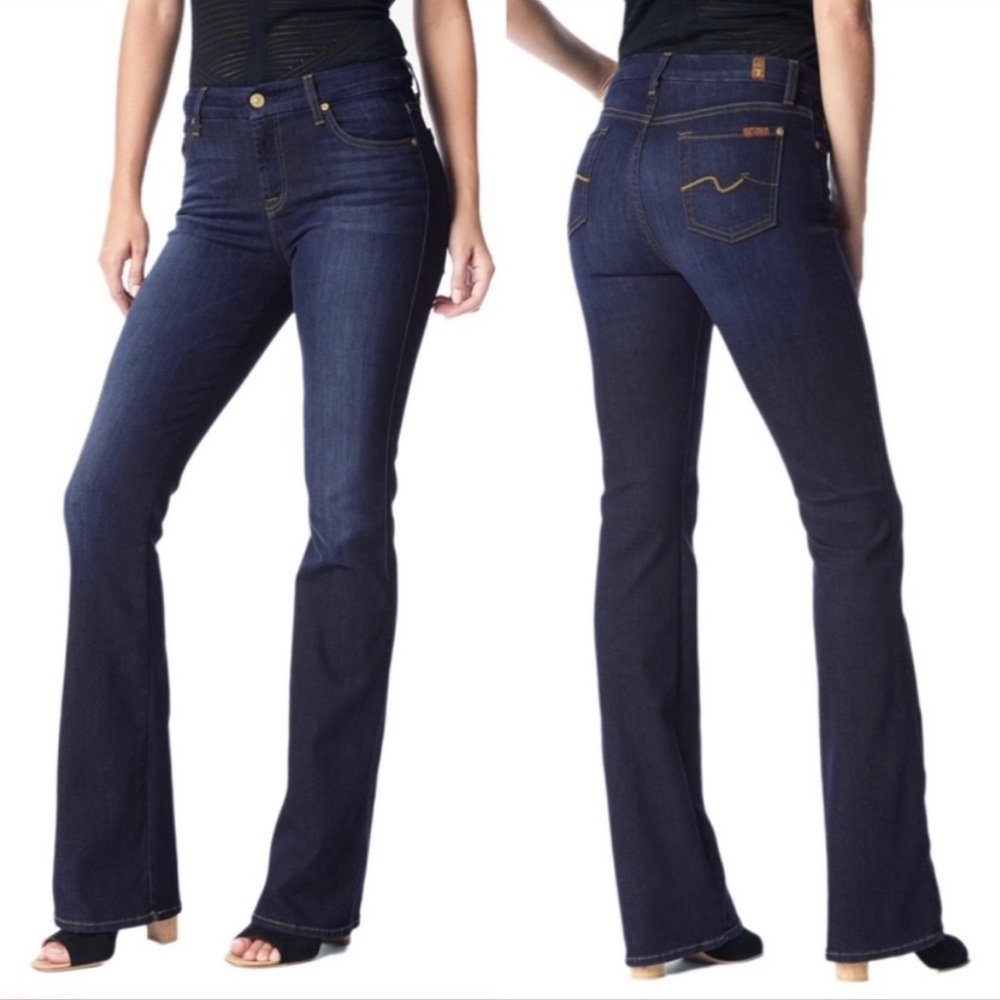 7 for All Mankind Slim Illusion Kimmie Bootcut Denim Jeans Tried & True Blue 26